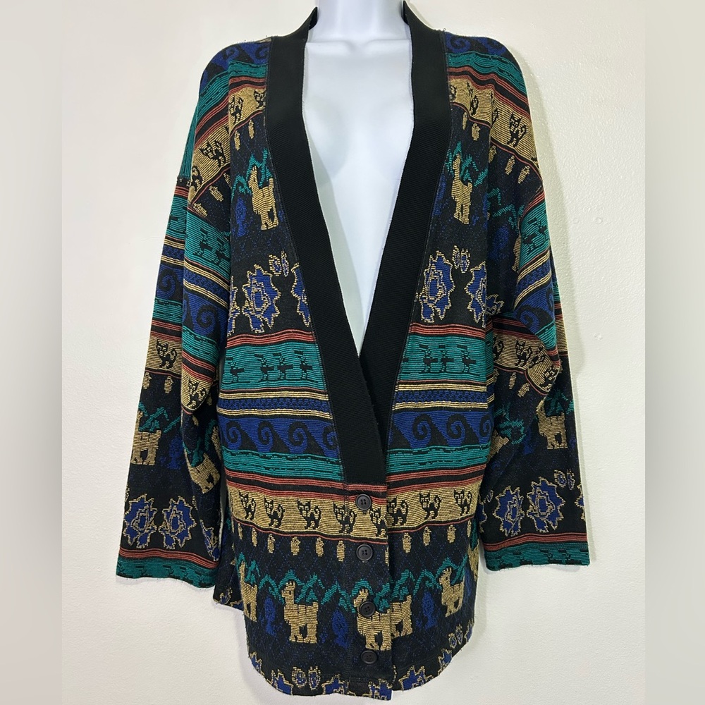 Christian de Castelnau Womens Size Large Aztec Patterned Cardigan